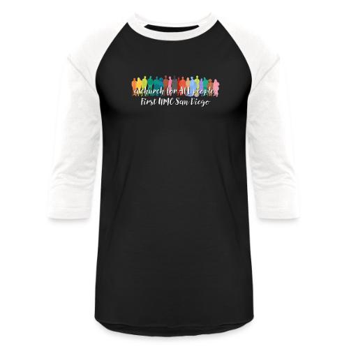 a church for all people - with colorful graphic - Unisex Baseball T-Shirt