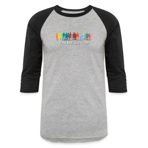 a church for all people - with colorful graphic - Unisex Baseball T-Shirt