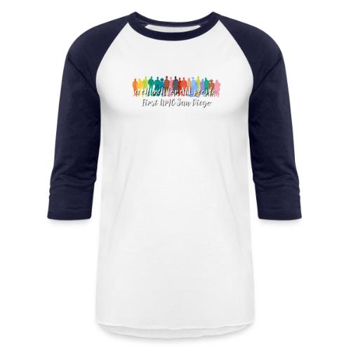 a church for all people - with colorful graphic - Unisex Baseball T-Shirt