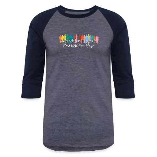 a church for all people - with colorful graphic - Unisex Baseball T-Shirt