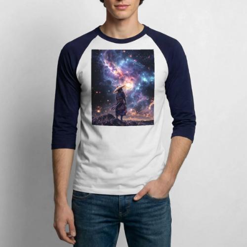 Samurai looking into the Cosmos - Unisex Baseball T-Shirt