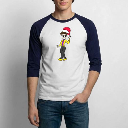 Dersy Wearing a Santa Hat - Unisex Baseball T-Shirt