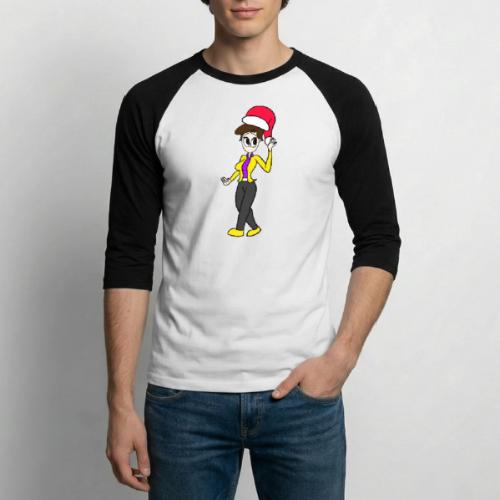Dersy Wearing a Santa Hat - Unisex Baseball T-Shirt