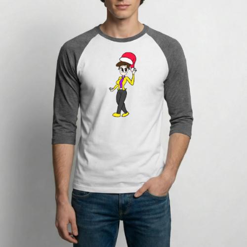 Dersy Wearing a Santa Hat - Unisex Baseball T-Shirt