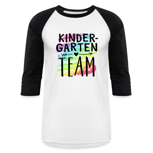 Kindergarten Team Crayon Splash Teacher T-Shirts - Unisex Baseball T-Shirt