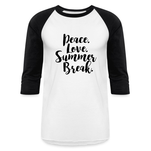 Peace Love Summer Break Teacher T-Shirt - Unisex Baseball T-Shirt