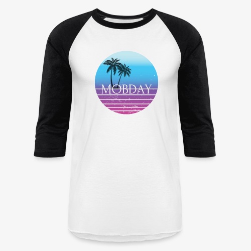Mobday Retro Beach - Unisex Baseball T-Shirt