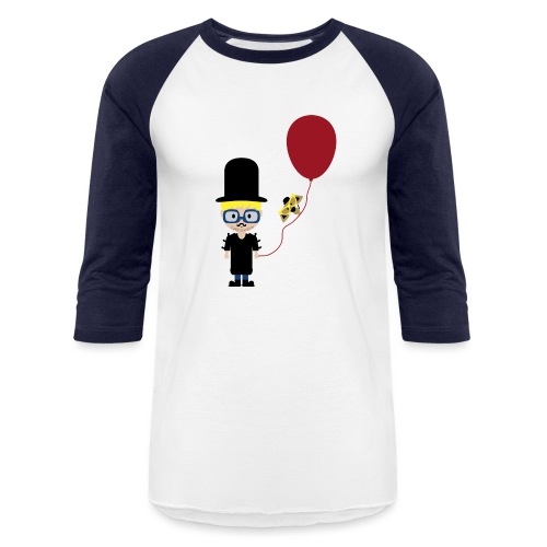 A Boy, His Dog and a Red Balloon - Unisex Baseball T-Shirt