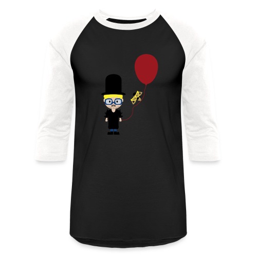 A Boy, His Dog and a Red Balloon - Unisex Baseball T-Shirt