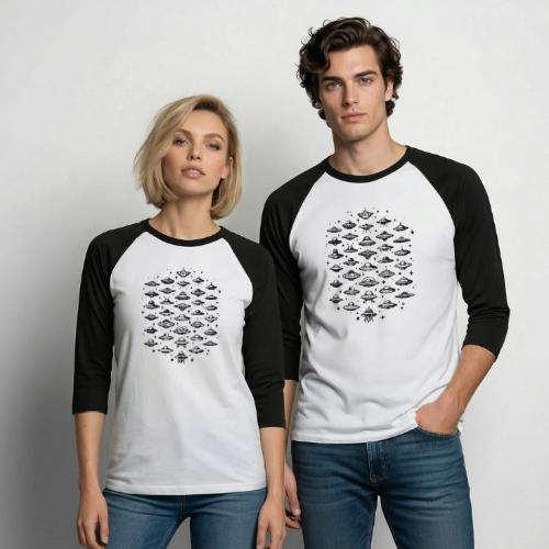 UFO Chart - Unisex Baseball T-Shirt