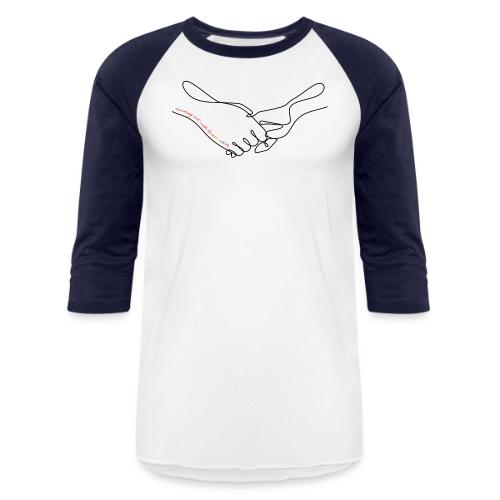 Reaching Out With Love (black outlines) - Unisex Baseball T-Shirt