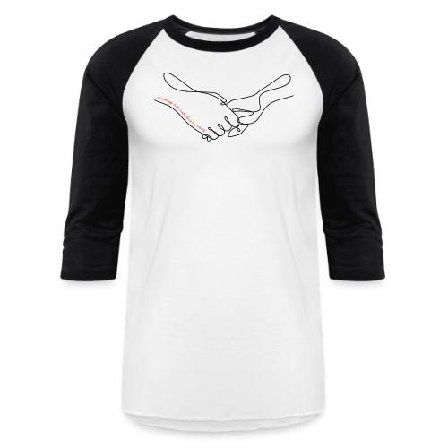 Reaching Out With Love (black outlines) - Unisex Baseball T-Shirt