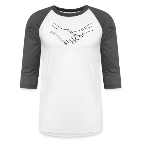Reaching Out With Love (black outlines) - Unisex Baseball T-Shirt