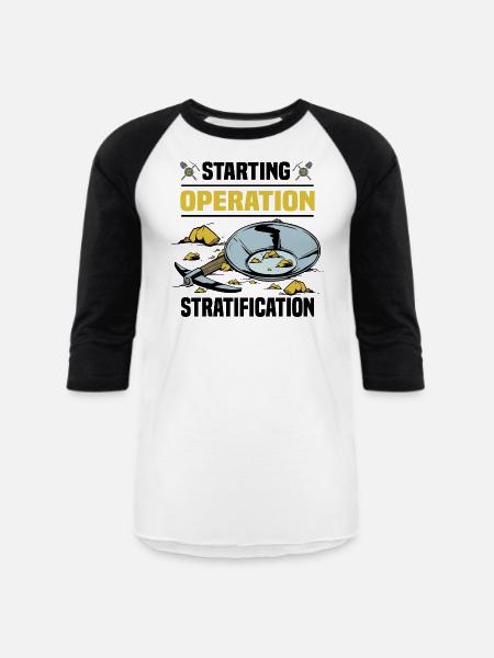 Gold panning - Unisex Baseball T-Shirt - white/black