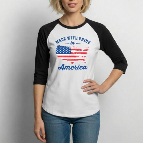 Made with pride in America - Unisex Baseball T-Shirt