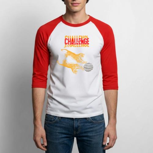 Double tiger fashion, jungle feline animals. - Unisex Baseball T-Shirt