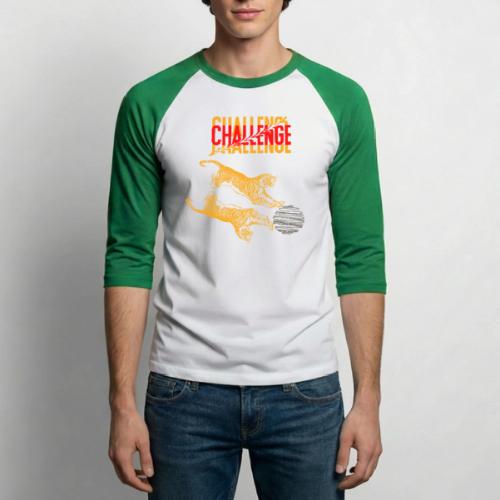 Double tiger fashion, jungle feline animals. - Unisex Baseball T-Shirt