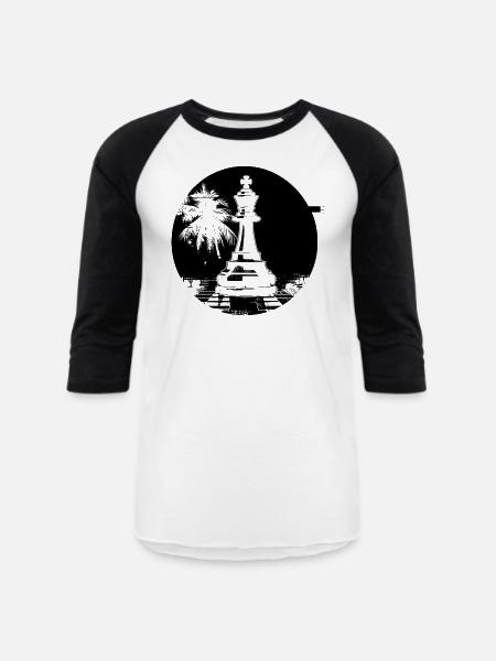 Chess Piece - Unisex Baseball T-Shirt - white/black