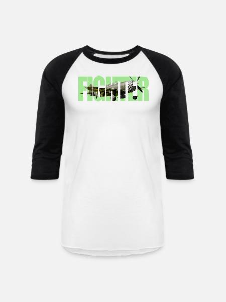 Fighter P-47 Thunderbolt - Unisex Baseball T-Shirt - white/black