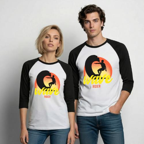 Wave Rider - Unisex Baseball T-Shirt