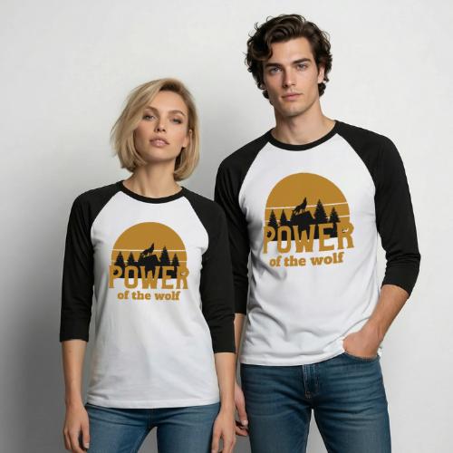 Power Of The Wolf - Unisex Baseball T-Shirt