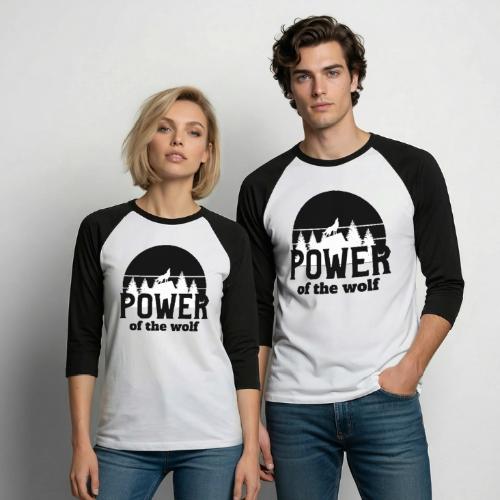 Power Of The Wolf - Unisex Baseball T-Shirt