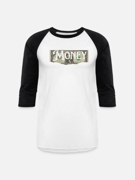 T-shirt money - Unisex Baseball T-Shirt - white/black