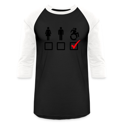 Female wheelchair user, check! - Unisex Baseball T-Shirt