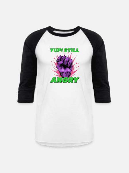 Still Angry - Unisex Baseball T-Shirt - white/black