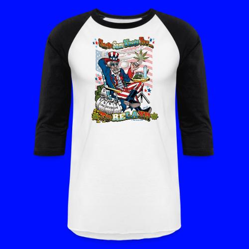 Tom's T-Hall PotTees Series #1 Uncle Sam Says... - Unisex Baseball T-Shirt