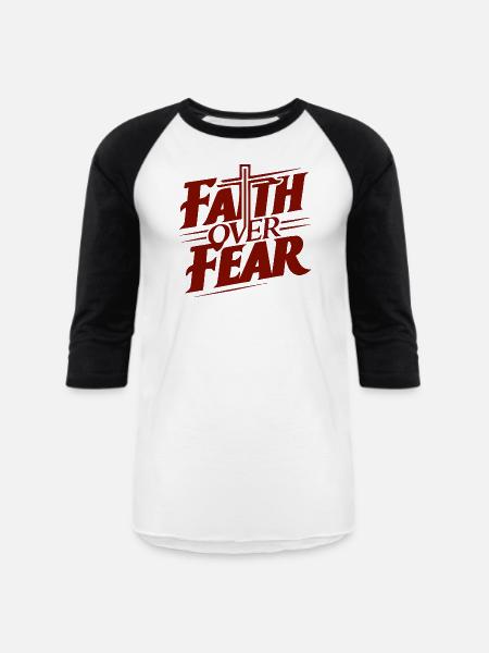 Faith over Fear - Unisex Baseball T-Shirt - white/black