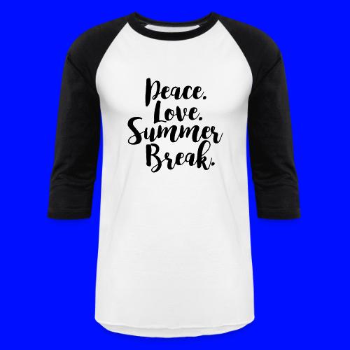 Peace Love Summer Break Teacher T-Shirt - Unisex Baseball T-Shirt