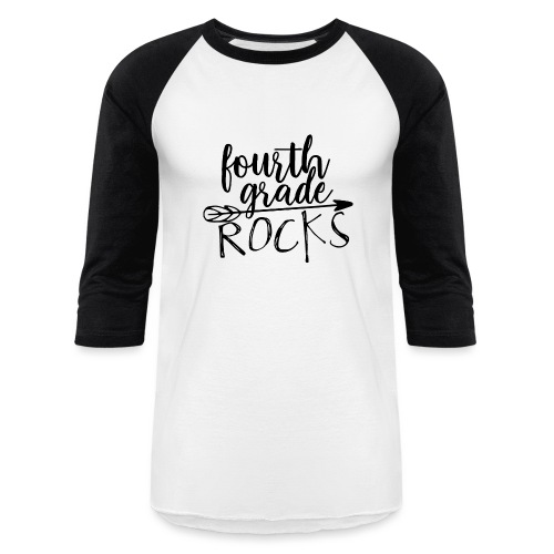 Fourth Grade Rocks Teacher T-Shirts - Unisex Baseball T-Shirt