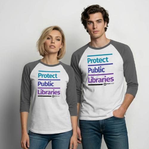 PLA Protect Public Libraries - Unisex Baseball T-Shirt