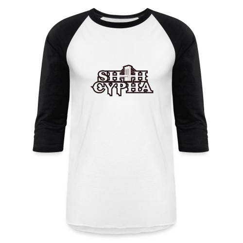 Cypha White blk logo - Unisex Baseball T-Shirt