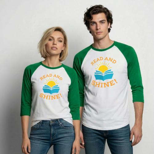 Read and Shine! - Unisex Baseball T-Shirt