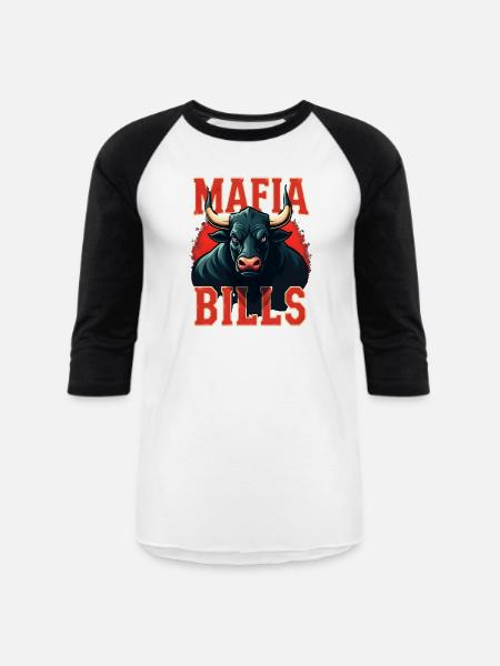 Mafia Bills - Unisex Baseball T-Shirt - white/black