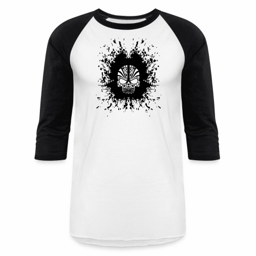Demon Skull Tribal Tattoo Dot Skull Gift Ideas - Unisex Baseball T-Shirt