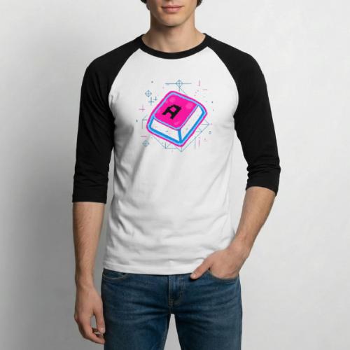 Neon Pixel A Key - Unisex Baseball T-Shirt