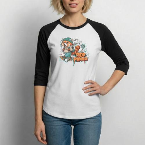Red Panda Street Graffiti Vibes - Unisex Baseball T-Shirt