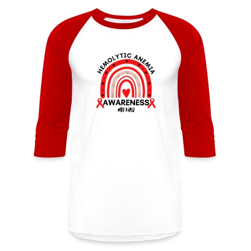 Hemolytic Anemia Awareness Rainbow Warrior Support - Unisex Baseball T-Shirt