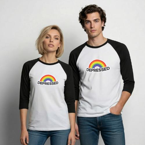 Depressed - Unisex Baseball T-Shirt