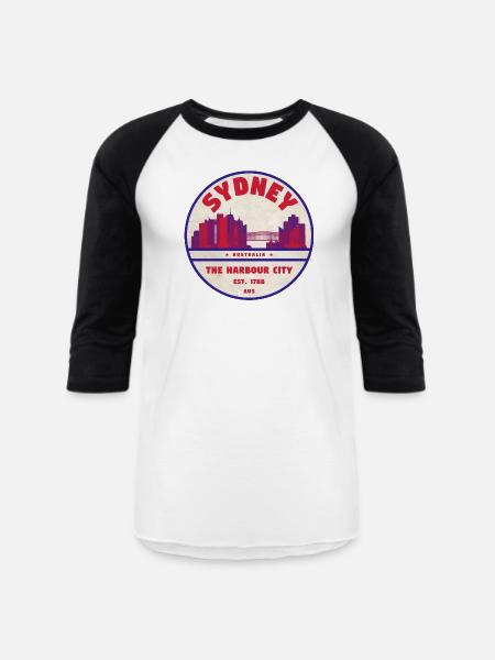 Sydney Skyline - Unisex Baseball T-Shirt - white/black