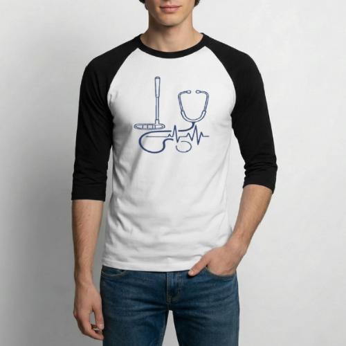 Golf Heartbeat EKG - Medical Pro Gift Tee - Unisex Baseball T-Shirt