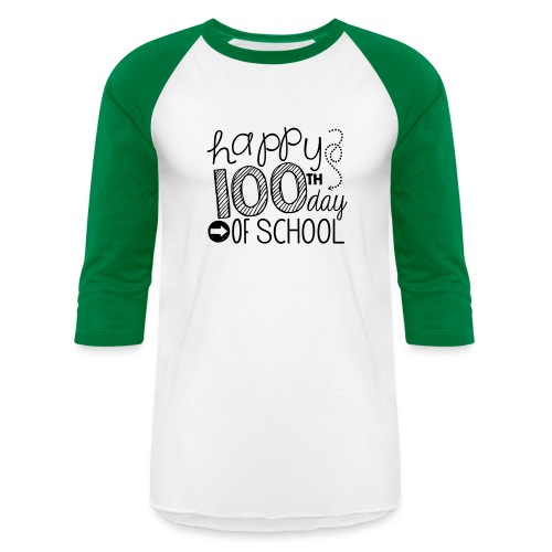 Happy 100th Day of School Arrows Teacher T-shirt - Unisex Baseball T-Shirt