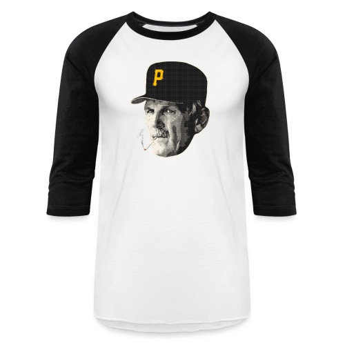 Smokin' Jim (on white) - Unisex Baseball T-Shirt