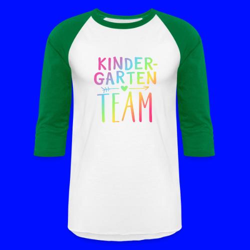 Kindergarten Team Neon Rainbow Teacher T-Shirts - Unisex Baseball T-Shirt