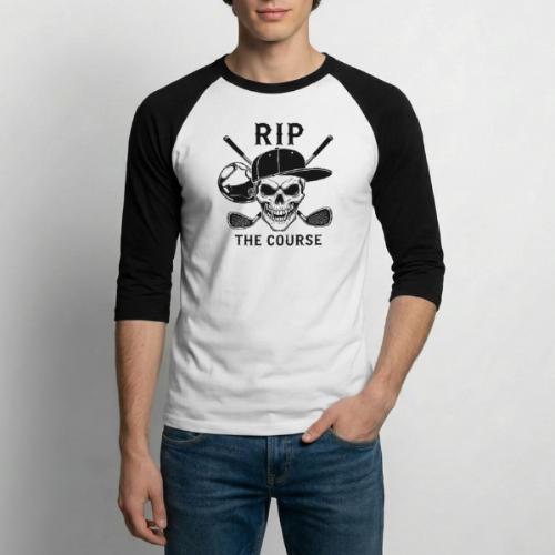 RIP THE COURSE - Skull Golf Gift Tee for Men - Unisex Baseball T-Shirt