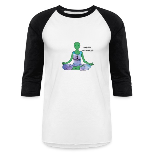 Meditate Communicate, Twisted Alien - Unisex Baseball T-Shirt