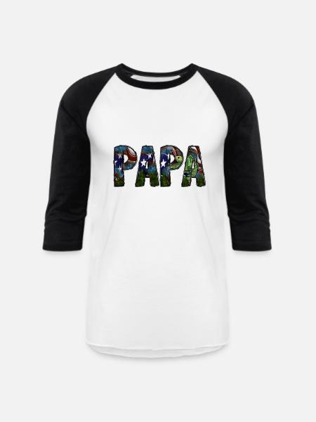 Papa - Unisex Baseball T-Shirt - white/black